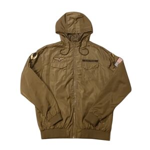 90's Vintage Champs Sports Airforce Satin Bomber Jacket (L)